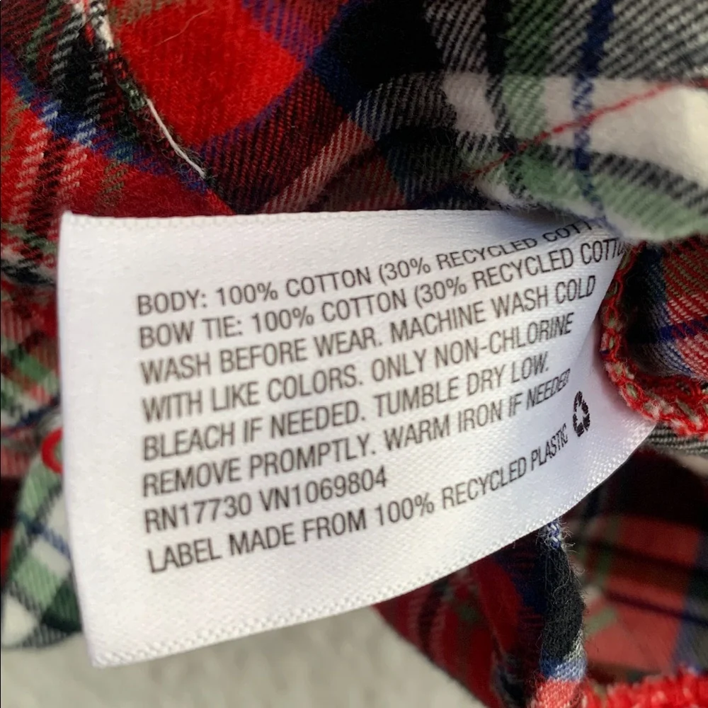 Cat & Jack Red Flannel Button Down Onesie 6-9M Baby Boy EUC